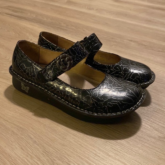 Alegria Shoes - Algeria black with silver cracks